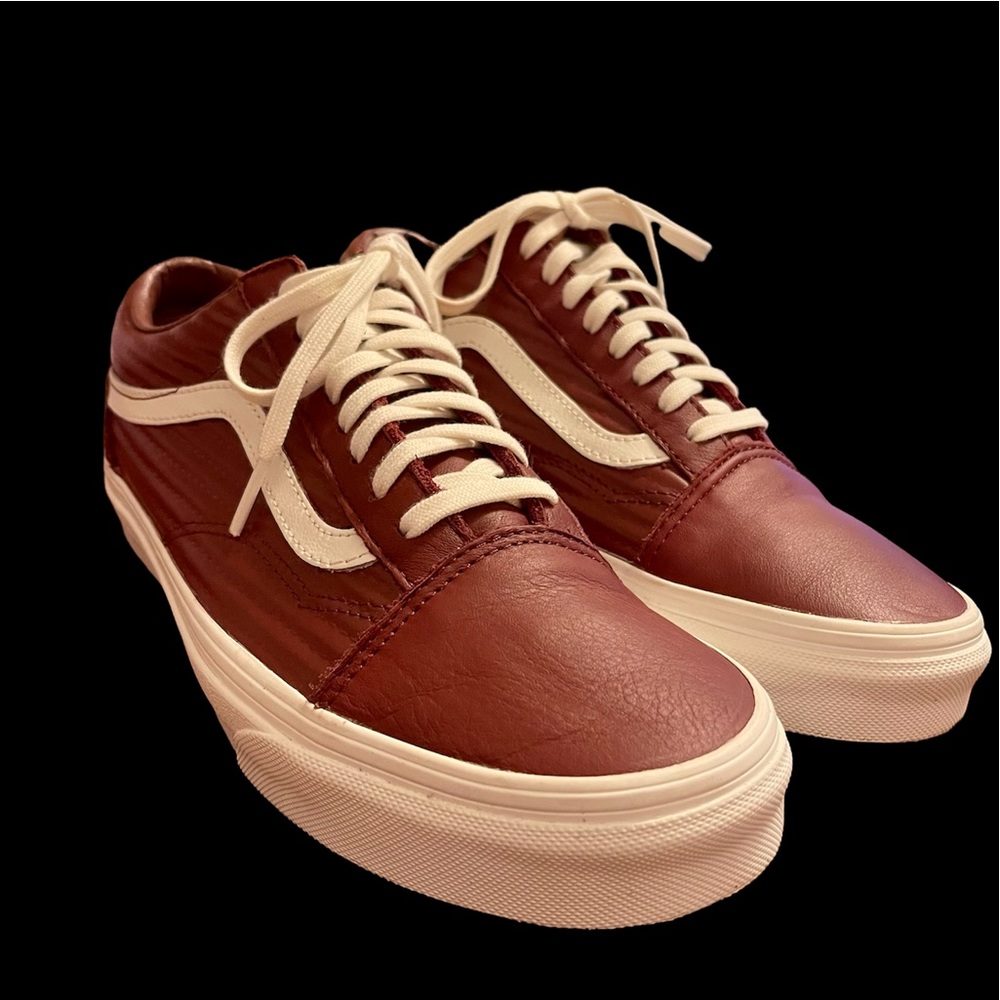 Vans Shoes | Old Skool Moto Leather | Madder Brown / Burgandy | Size 8.5